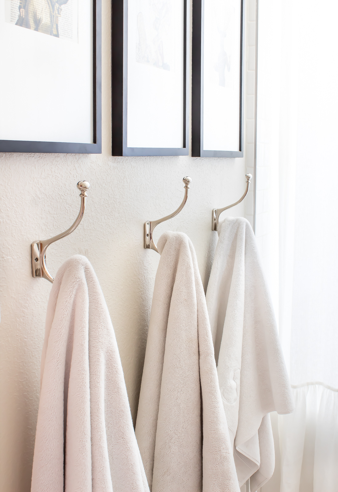 hooks for towels instead of towel rack