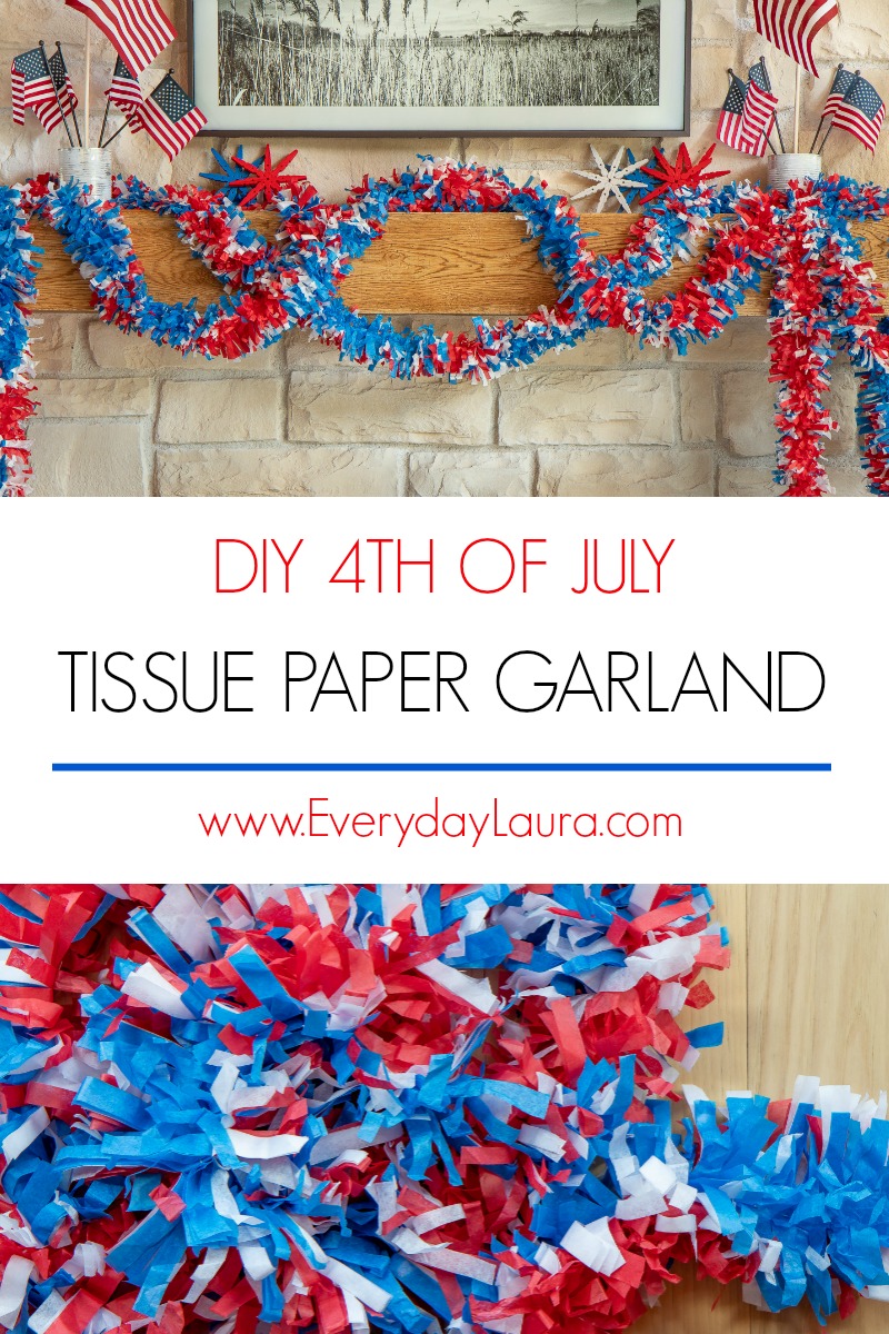 DIY 4th of July Tissue Paper Garland