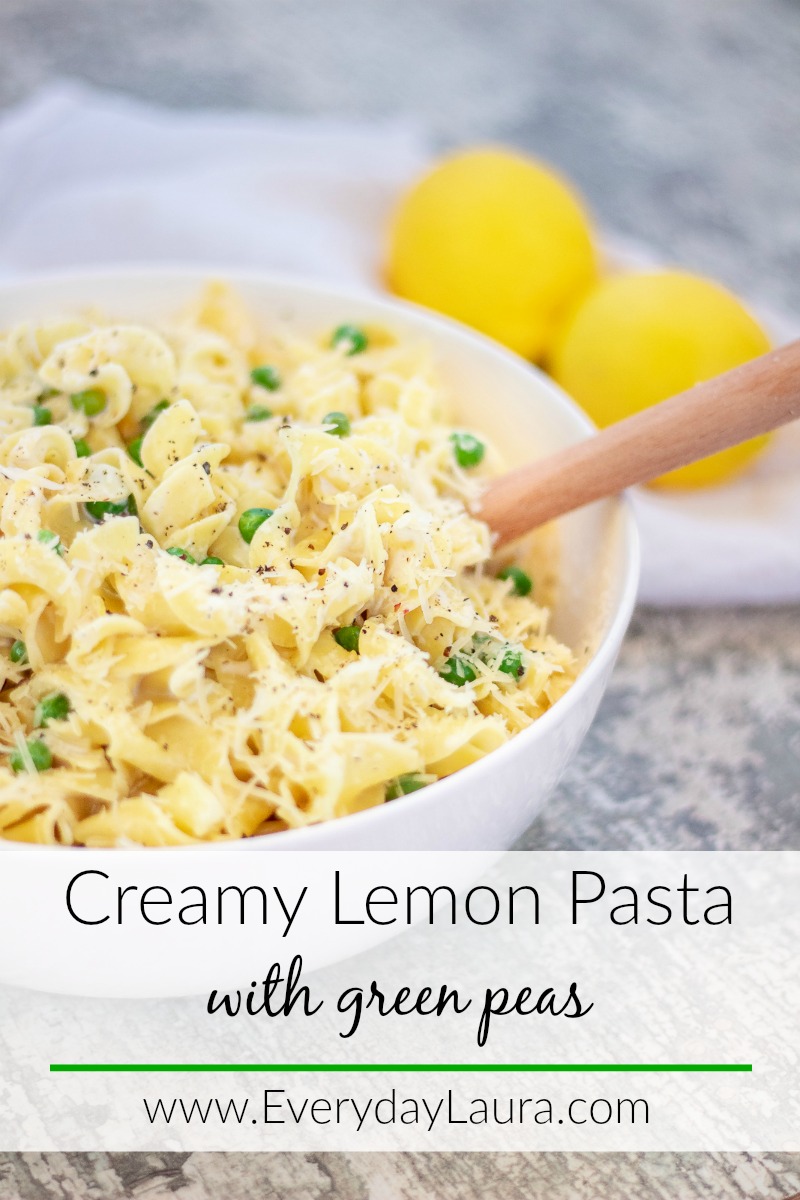 Creamy Lemon Pasta with green peas