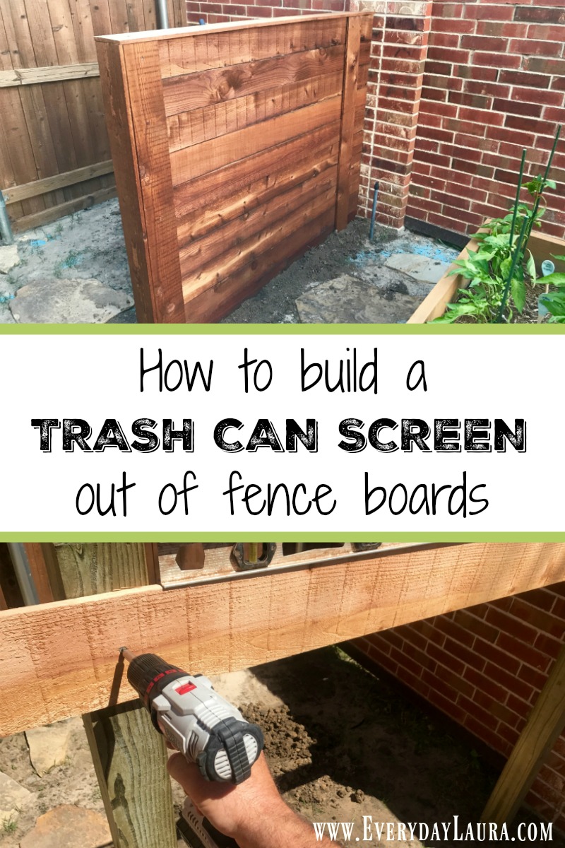 How to build a simple trash can screen out of fence boards.