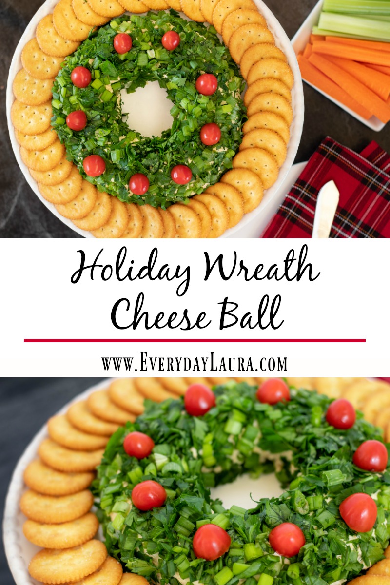 How to make a simple holiday cheese ball wreath in under 30 minutes. 
