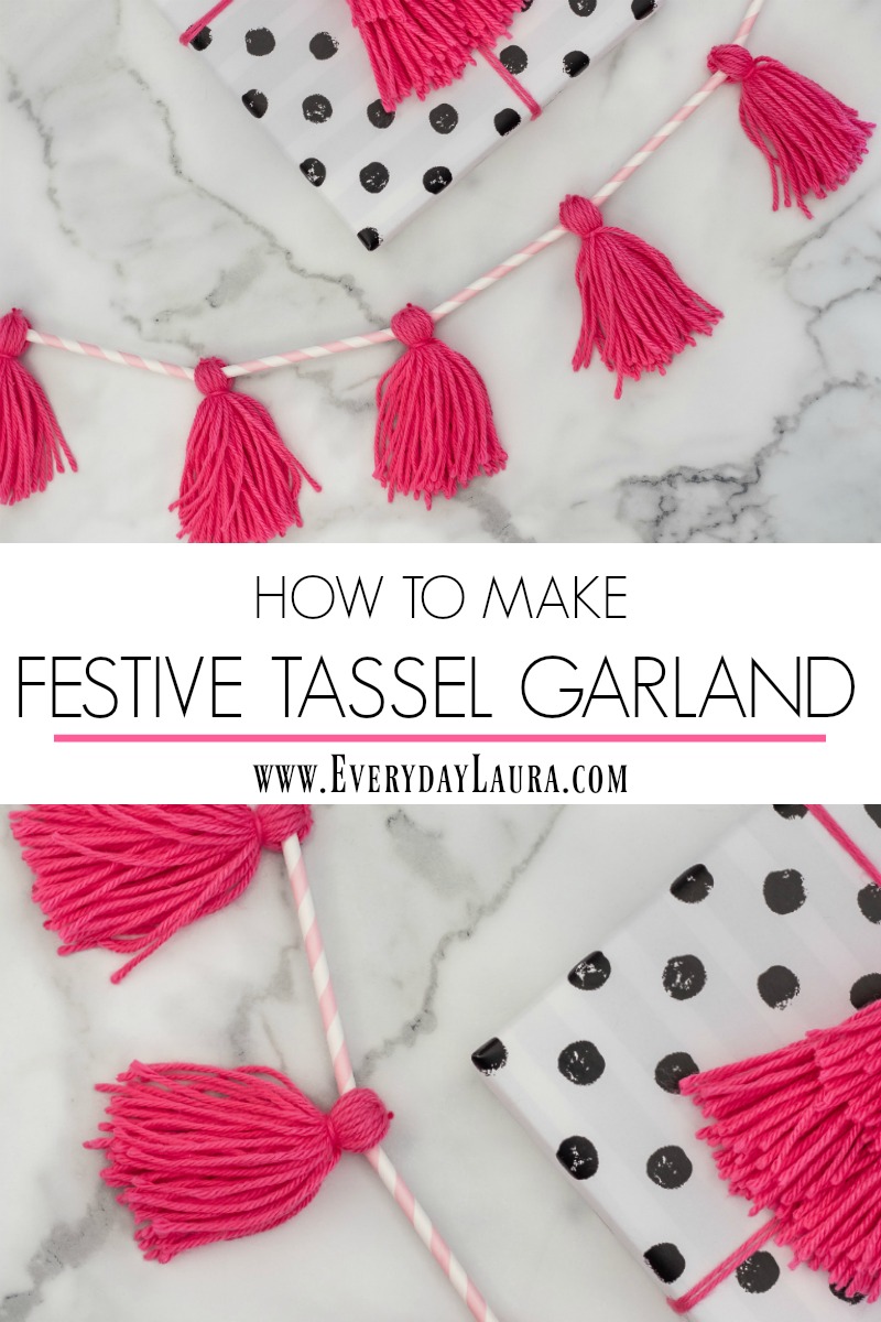 How to make tassel garland with yarn and straws. 