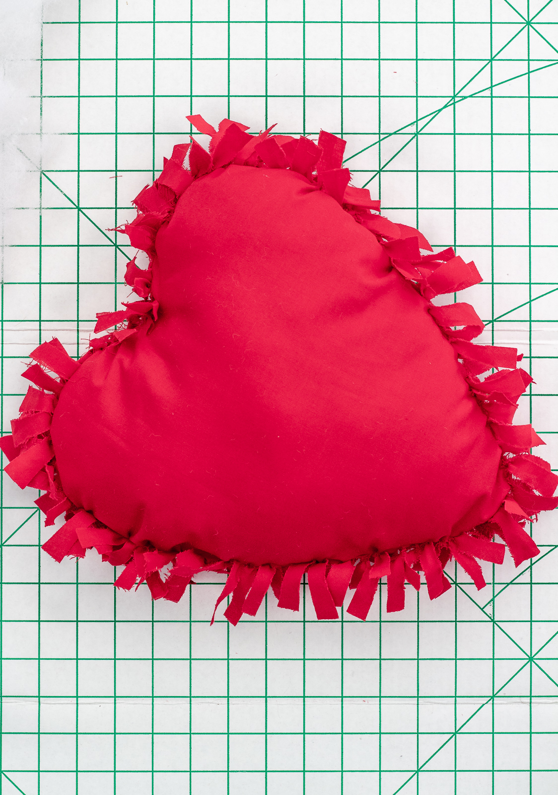 How to make a no sew heart shaped pillow.