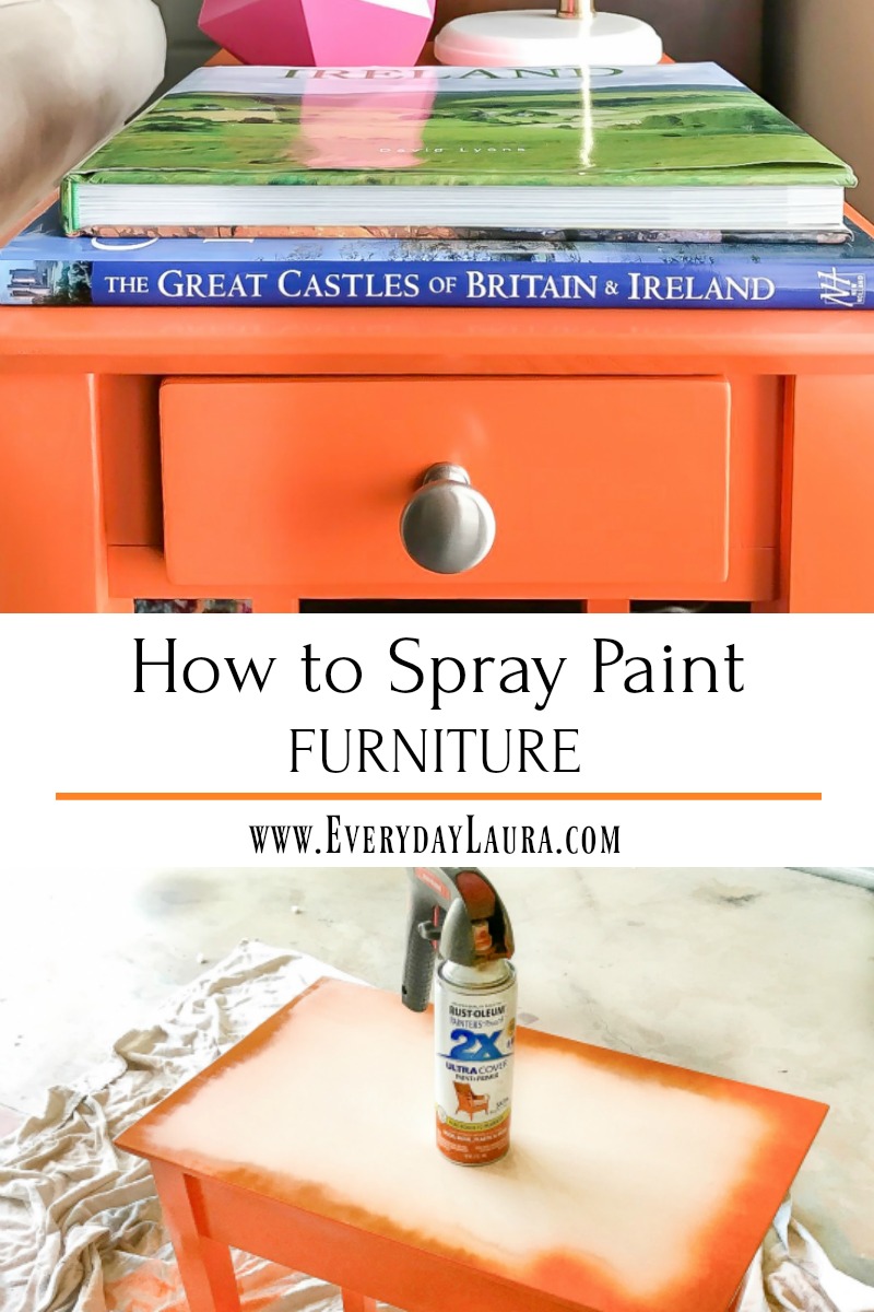 How to Paint Wood Furniture {spray paint}
