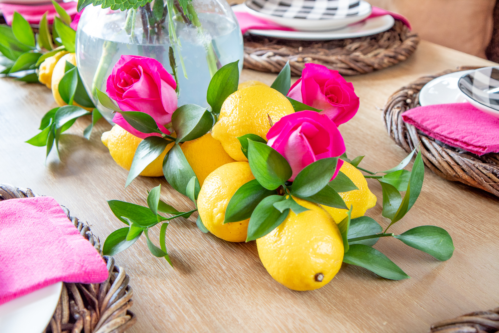 DIY Lemon & flower summer tablescape