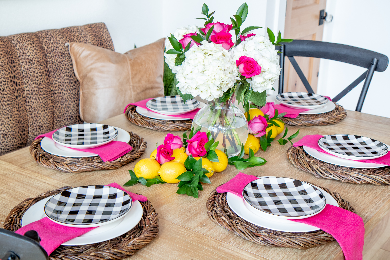 DIY Lemon & flower summer tablescape