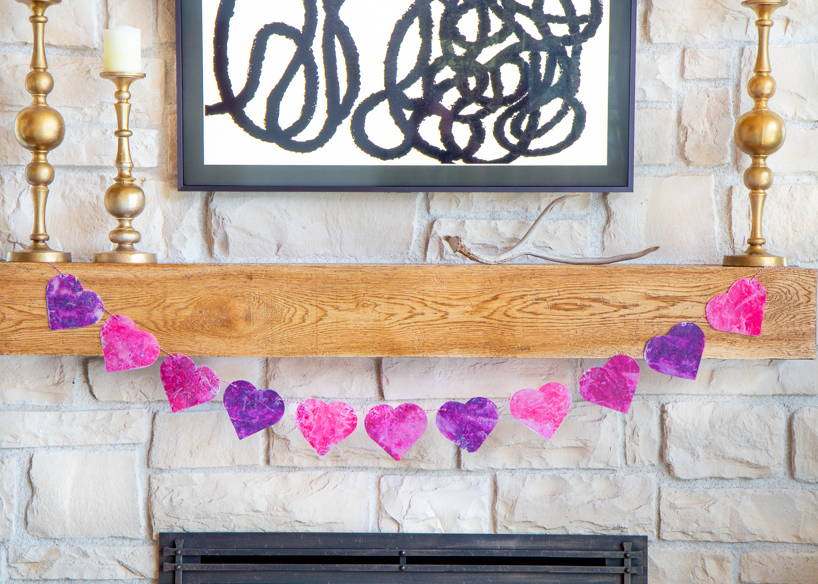 How to make Valentines Day Wax Paper Garland