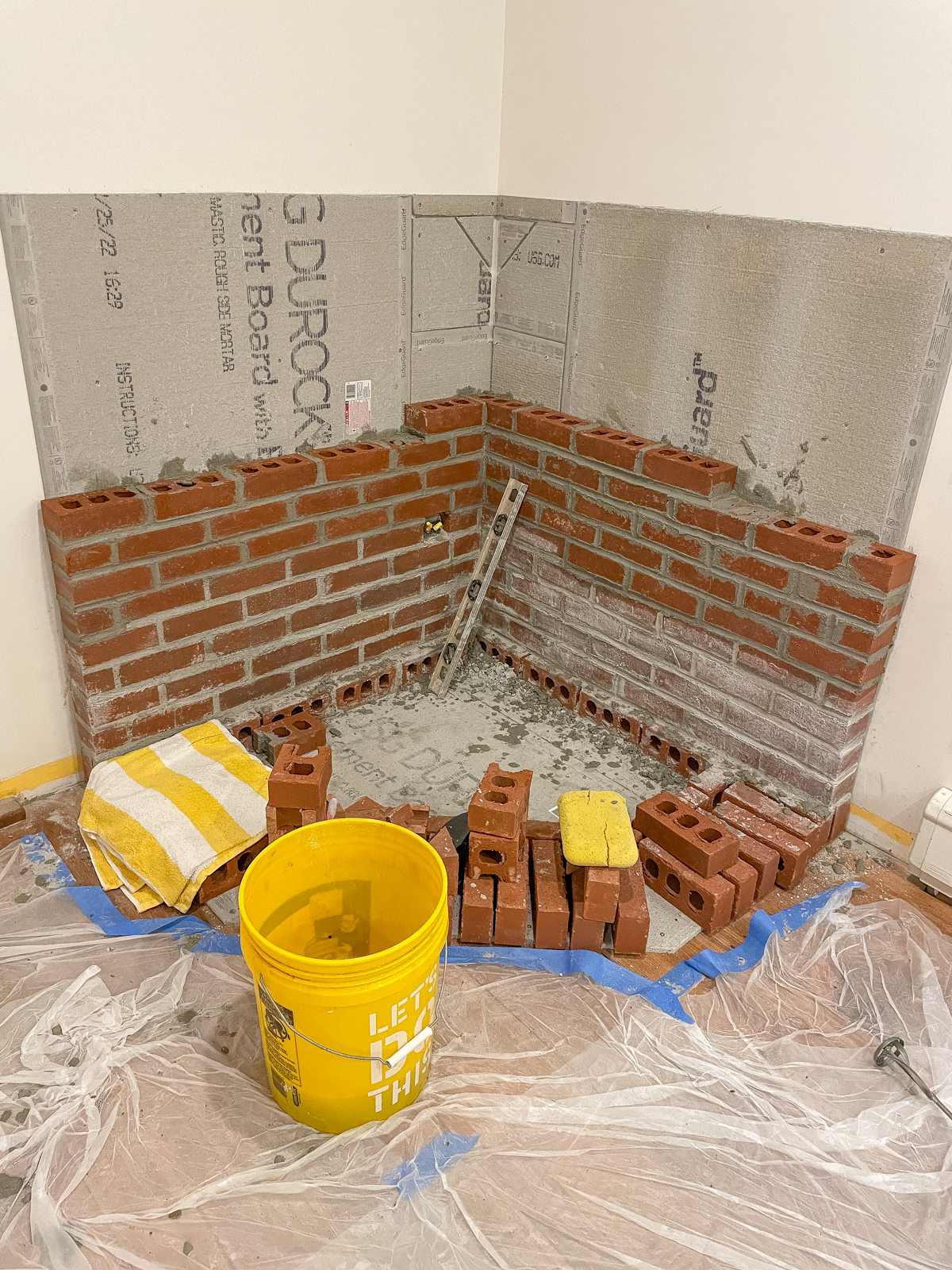 DIY brick hearth