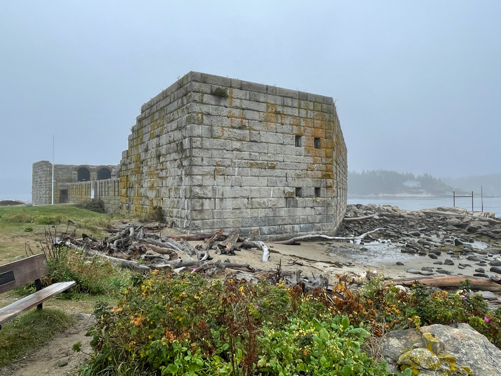 Fort Popham Maine at low tide