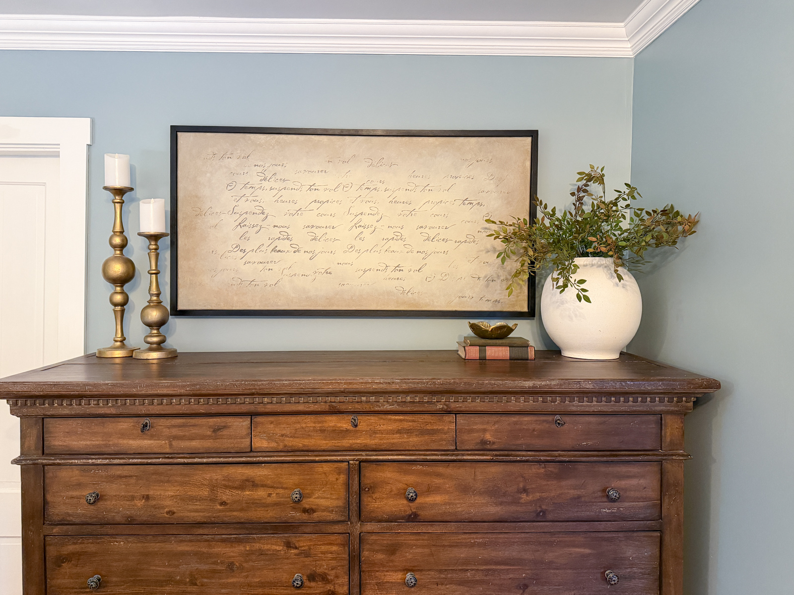 DIY Framed French Stencil wall art
