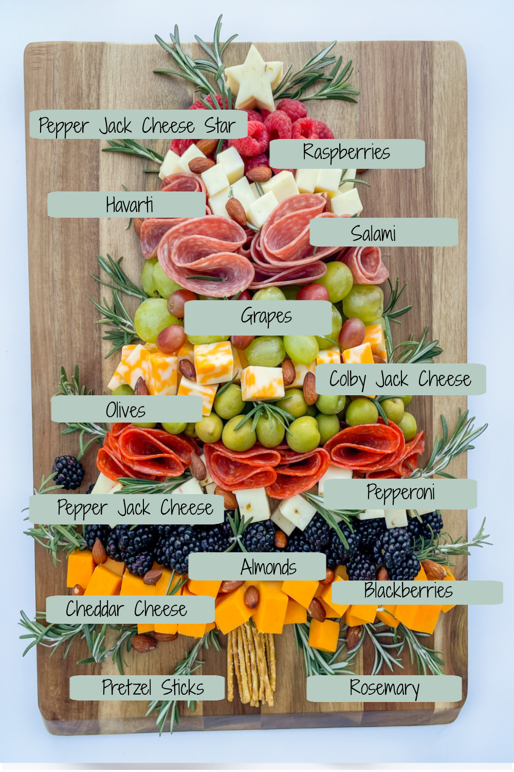 How to make a Christmas tree charcuterie board platter