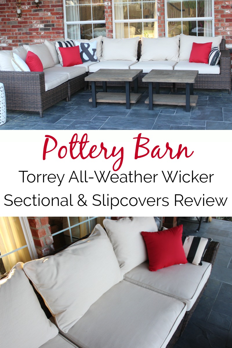 6 piece sectional outdoor patio sets on Review Pottery Barn Torrey All Weather Wicker Sectional Slipcovers Everyday Laura