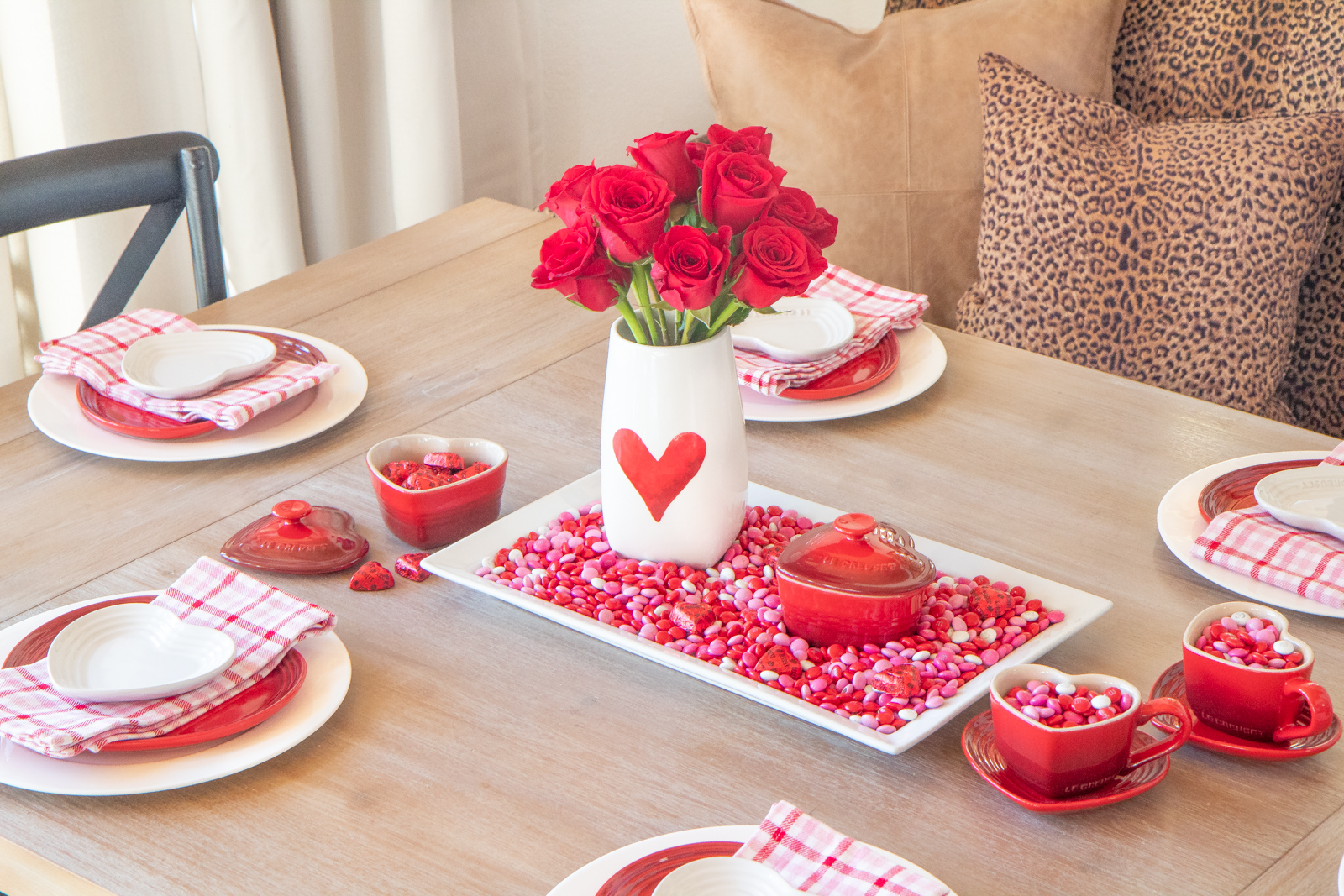 Heart candy tablescape